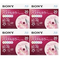 SONY 録画用25GB 1層 1-2倍速対応 BD-RE書換え型 ブルーレイディスク 20枚入り 4個セット 20BNE1VJCS2P4