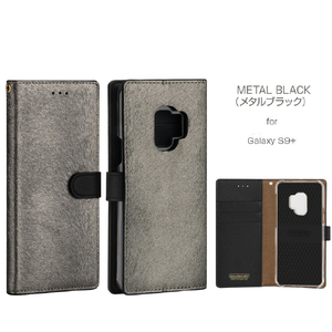 HANSMARE Galaxy S9+用CALF Diary メタルブラック HAN12536S9P-イメージ2