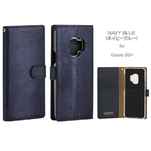 HANSMARE Galaxy S9+用CALF Diary ネイビーブルー HAN12537S9P-イメージ2