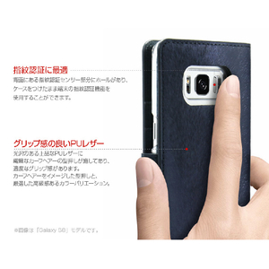 HANSMARE Galaxy S9+用CALF Diary ワインピンク HAN12538S9P-イメージ8