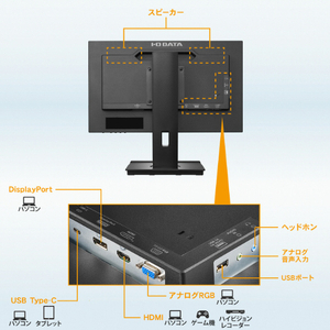 I・Oデータ 21．45型液晶ディスプレイ ブラック LCD-C221DB-F-イメージ3