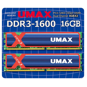 UMAX デスクトップ用メモリー(8GB×2) PC3-12800 240PIN DIMM dual chanel 8GB X 2 DDR3-1600- 16GB UM-DDR3D-1600-16GBHS-イメージ1