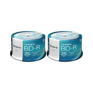 SONY 録画用25GB 1層 1-4倍速対応 BD-R追記型 ブルーレイディスク 50枚入り 2個セット 50BNR1VJPP4P2-イメージ1