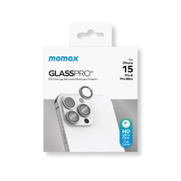 MOMAX iPhone 15 Pro/15 Pro Max用GlassPro+ カメラ専用強化ガラスフィルム グレー MM25542I15PR