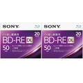 SONY 録画用50GB 2層 1-2倍速対応 BD-RE書換え型 ブルーレイディスク 20枚入り 2個セット 20BNE2VJPS2P2