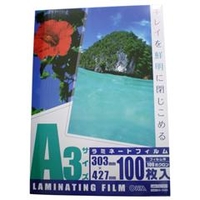 オーム電機 ラミネーターフィルム 100枚入り LAMFA31003