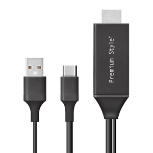 PGA USB-Cコネクタ HDMIミラーリングケーブル 2m ブラック PG-UCTV2MBK-イメージ1