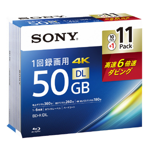 SONY 録画用50GB(2層) 1-6倍速対応 BD-R ブルーレイディスク 11枚入り 11BNR2VMPS6-イメージ2