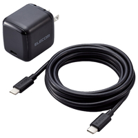 エレコム USB Power Delivery 65W AC充電器(C-Cケーブル付属/2．0m) ブラック ACDCPD8765BK