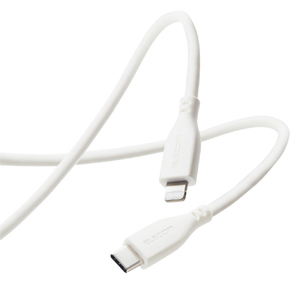 エレコム iPhone充電ケーブル(1．0m) ライトニング USB Type-C シリコン素材 ホワイト MPA-CLSS10WH-イメージ2