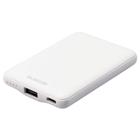 エレコム 薄型コンパクトモバイルバッテリー(5000mAh/2．4A/Cx1+Ax1) ホワイト DE-C37-5000WH