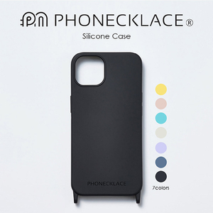 PHONECKLACE iPhone 15用ストラップホール付きシリコンケース イエロー PN25569I15-イメージ2