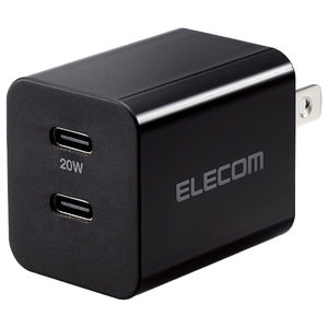 エレコム USB Power Delivery 20W AC充電器(C×2) ブラック MPA-ACCP35BK-イメージ1