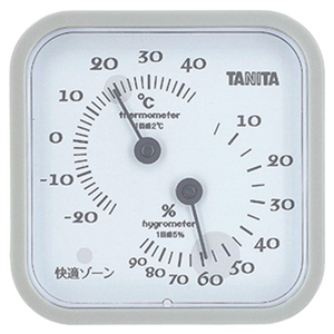 タニタ 温湿度計 グレー TT-557-GY-イメージ1