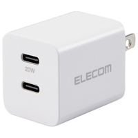 エレコム USB Power Delivery 20W AC充電器(C×2) ホワイト MPA-ACCP35WH