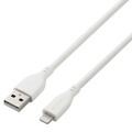 エレコム iPhone充電ケーブル(2．0m) ライトニング USB-A 高耐久 iPhone iPad シリコン素材 ホワイト MPA-UALSS20WH