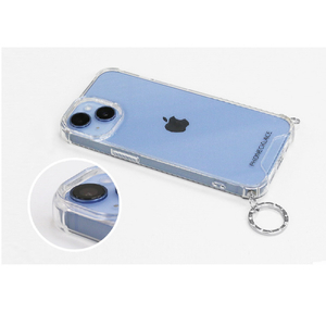 PHONECKLACE iPhone 15 Pro用チェーンショルダーストラップ付きクリアケース シルバー PN25574I15PR-イメージ9
