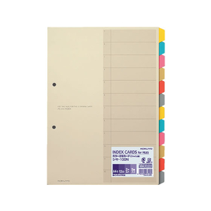 コクヨ カラー仕切カード(ファイル用) A4タテ 12山 2穴 5組 F832555ｼｷ-100N-イメージ1