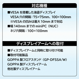 I・Oデータ miniPC(NUC)用 VESA取り付けアダプター GP-VMPI/B-イメージ6