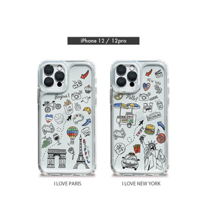 Dparks iPhone 12/12 Pro用スピリットPLUS クリアケース I LOVE PARIS DS20577I12P-イメージ18