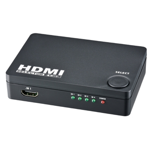オーム電機 HDMIセレクター 4ポート ブラック AV-S04S-K-イメージ1