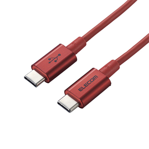 エレコム USB2．0ケーブル(認証品、C-C、やわらか耐久、PD対応) 0．3m オリジナル レッド ED-CCYS03RD-イメージ1