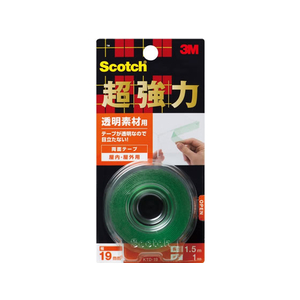 3M スコッチ超強力両面テープ 透明素材用 19mm×1.5m F819111-KTD-19-イメージ1