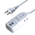 カシムラ USBポート付き AC充電器タップ(3個口・1m) ホワイト AJ-588-イメージ1