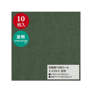 タカ印 包装紙10枚ロール エメラルド 全判 FC290PM-49-8222-イメージ2