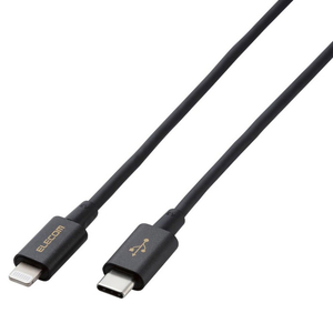 エレコム USB-C to Lightningケーブル(やわらか耐久) 1．0m オリジナル ブラック EDCLYS10BK-イメージ1