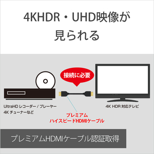 SONY イーサネット対応 プレミアム HIGH SPEED HDMIケーブル(1．0m) DLC-HX10XF-イメージ2