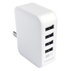 カシムラ AC充電器 4．8A USB4ポート ホワイト AJ-598-イメージ1