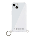 PHONECKLACE iPhone 13用ストラップ用リング付きクリアケース シルバーチャーム シルバーチャーム PN21598I13SV