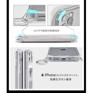 PHONECKLACE iPhone 13用ストラップ用リング付きクリアケース シルバーチャーム シルバーチャーム PN21598I13SV-イメージ9