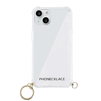 PHONECKLACE iPhone 13用ストラップ用リング付きクリアケース ゴールドチャーム ゴールドチャーム PN21599I13GD