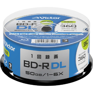 ビクター 録画用BD-R 1-6倍速 50GB インクジェットプリンター対応 30枚 VBR260RP30SJ2-イメージ1