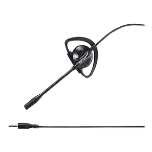 BUFFALO 片耳イヤフック式ヘッドセット 4極ミニプラグ接続 ブラック BSHSECM100BK-イメージ1
