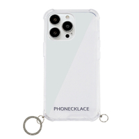 PHONECKLACE iPhone 13 Pro用ストラップ用リング付きクリアケース シルバーチャーム シルバーチャーム PN21610I13PSV