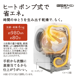 日立 【左開き】12．0kgドラム式洗濯乾燥機 ビッグドラム ホワイト BD-SX120JL W-イメージ7