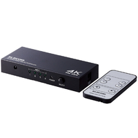 エレコム HDMI切替器(4ポート) PC ゲーム機 マルチディスプレイ ミラーリング 専用リモコン付き ブラック DHSW4KP41BK
