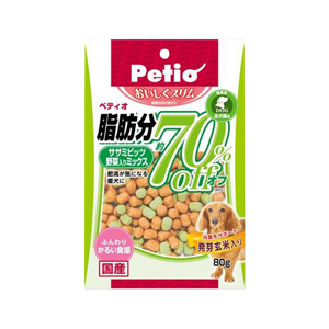 ペティオ おいしくスリム 脂肪分約70%オフ ササミビッツ 野菜入りミックス 80g ｼﾎﾞｳ70ｵﾌｻｻﾐﾋﾞﾂﾂﾔｻｲ80G-イメージ1
