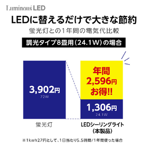 ドウシシャ ～8畳 LEDシーリングライト LuminousLED E50X08DX-イメージ6