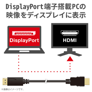 エレコム DisplayPort用HDMI変換ケーブル(1．0m) ブラック CAC-DPHDMI10BK-イメージ3