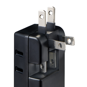 エルパ USB雷タップ 収納プラグ AC2個口 ブラック UA-223SB(BK)-イメージ7