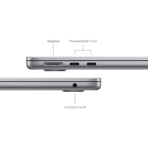 Apple 13インチMacBook Air： 8コアCPUと8コアGPUを搭載したApple M3チップ 8GB 256GB SSD スペースグレイ MRXN3J/A-イメージ7