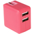 イツワ商事 USB2ポート AC充電器 コンパクトタイプ ピンク MCAA2002PK-イメージ3