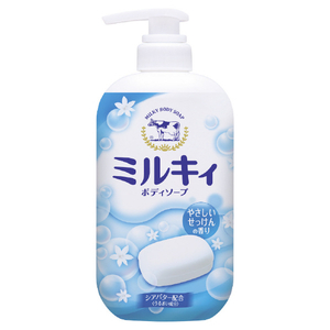 牛乳石鹸 ミルキィ ボディソープ やさしいせっけんの香り ポンプ付 550ml ﾐﾙｷｲBSｾﾂｹﾝﾎﾟﾝﾌﾟ550ML-イメージ1