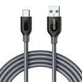 ANKER PowerLine+ USB-C & USB-A ケーブル(USB3．0対応) 1．8m グレー A81690A1
