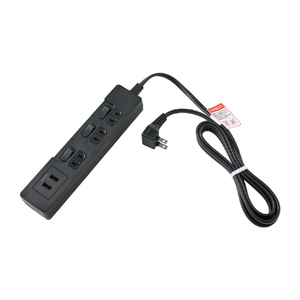 エルパ ランプレススイッチ付USBタップ ブラック WLS-E3232UA(BK)-イメージ1