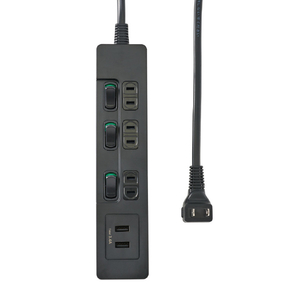 エルパ ランプレススイッチ付USBタップ ブラック WLS-E3232UA(BK)-イメージ2